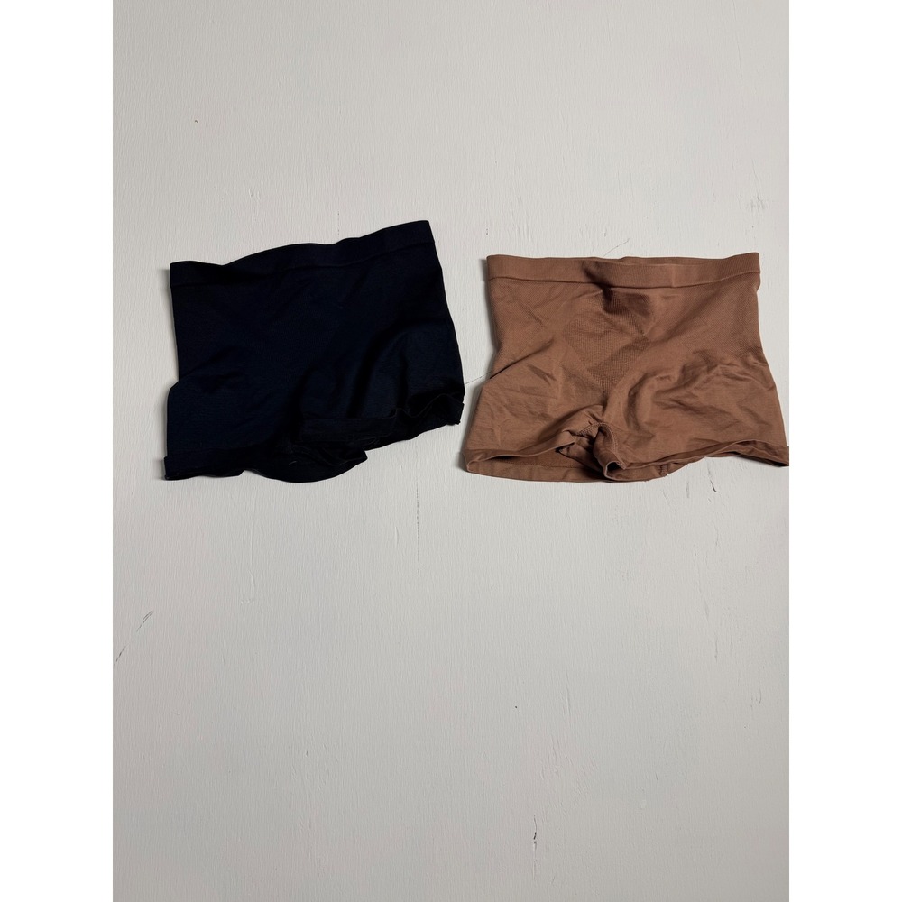 Skinnygirl Smoothers & Shapers Boy Short Underwear Set Black Tan Large 7630-66